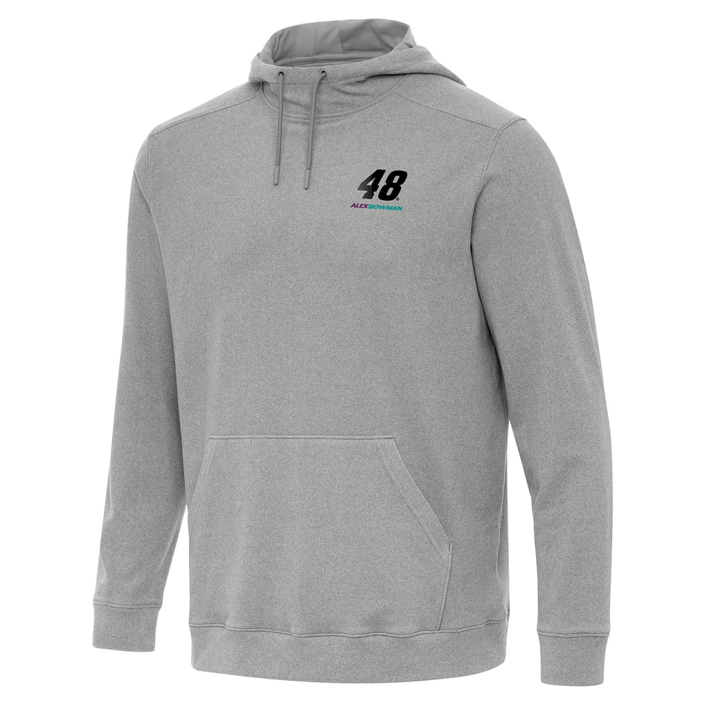  Alex Bowman Antigua Cloud Pullover Hoodie - Heather Gray